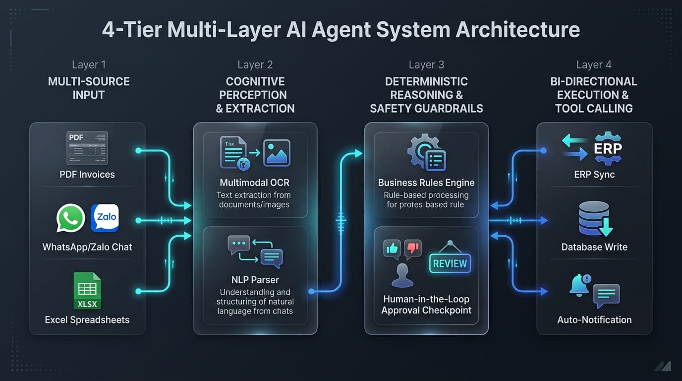 4-Tier Multi-Layer AI Agent System Architecture